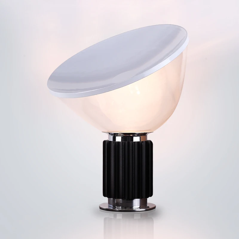 Abajur Taccia de Mesa Design Vidro e Alumínio