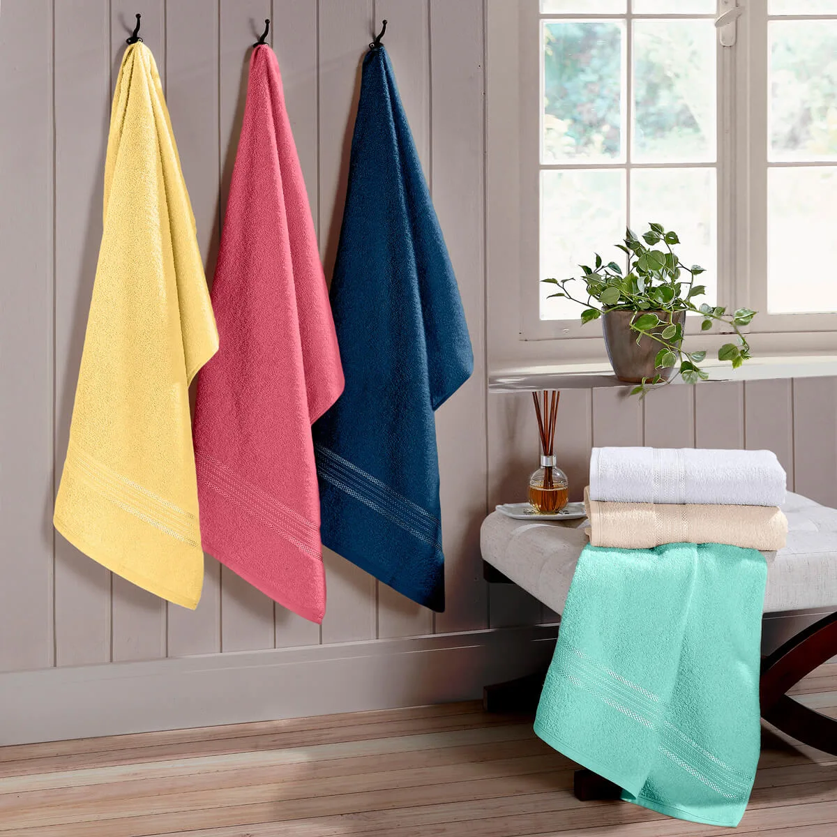 Toalha de Rosto Algodão Felpuda 360g/m² com Brilho 50cm x 70cm