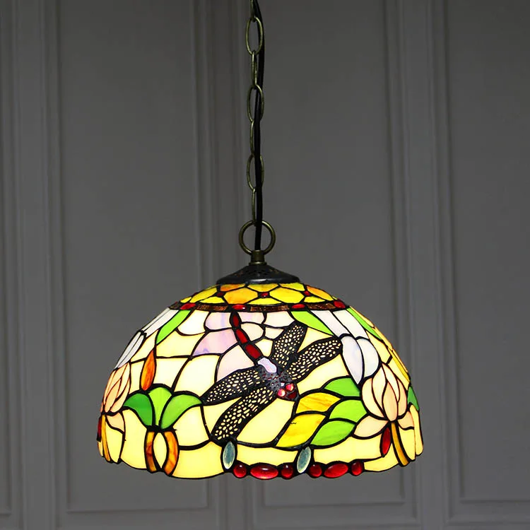 Pendente / Plafon Tiffany 12" Libélula — Vitral Artesanal