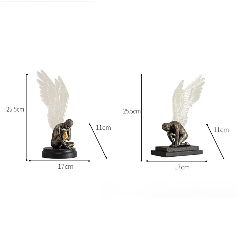 Escultura Decorativa Anjos: Ascensão Celestial em Resina