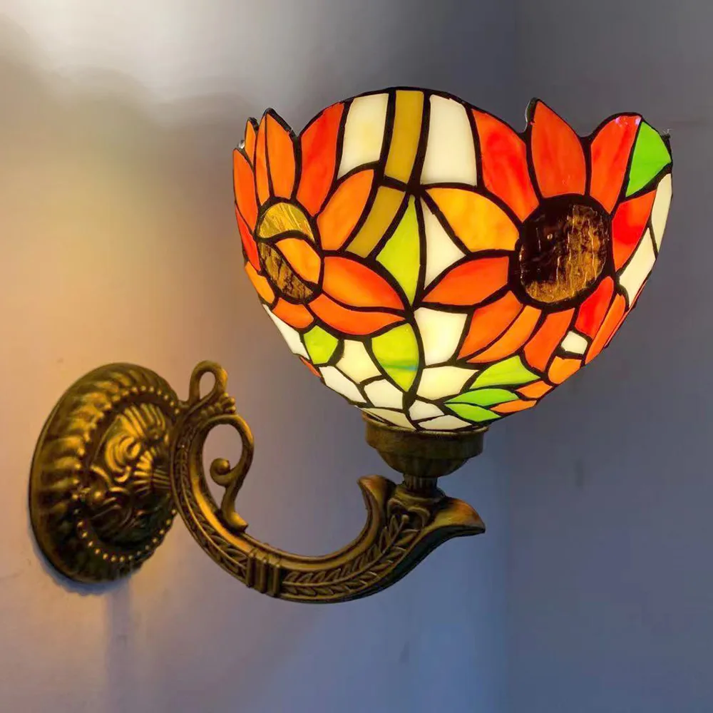 Arandela Tiffany 8" Girassol — Vitral Artesanal