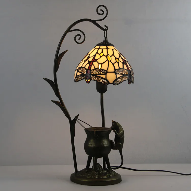 Abajur de Mesa Tiffany Libélula — Vitral Artesanal