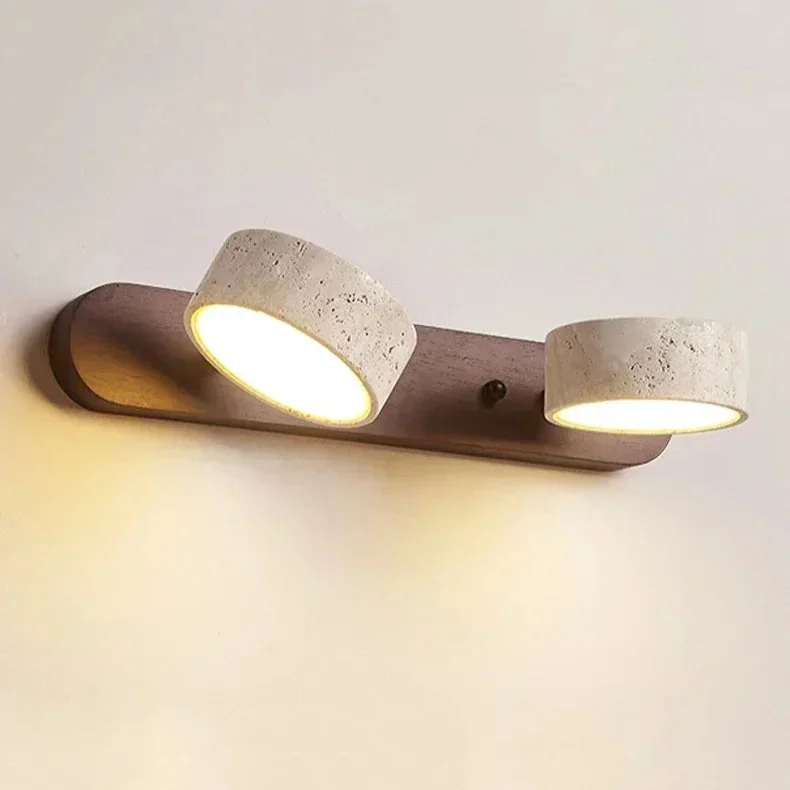 Arandela travertino natural com LED para espelho - 32cm