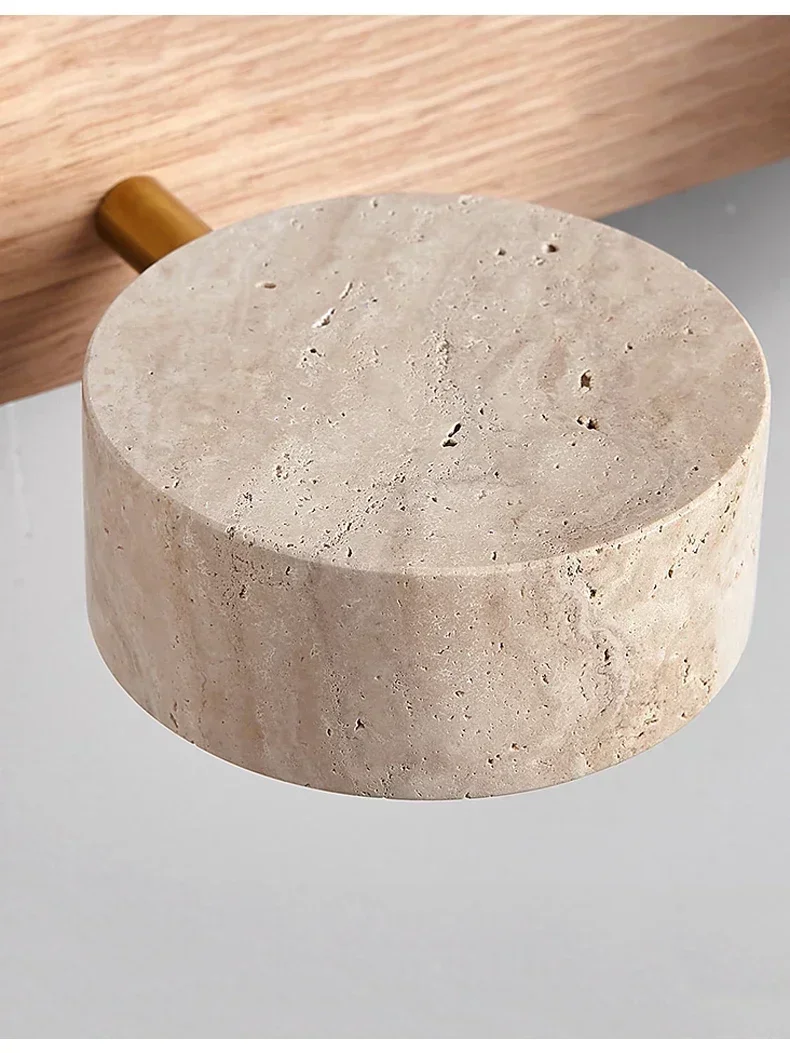Arandela travertino natural com LED para espelho - 32cm