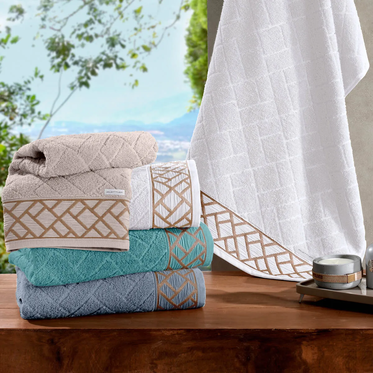 Toalha de Rosto Algodão 460g/m² Jacquard 50x70cm Design Único