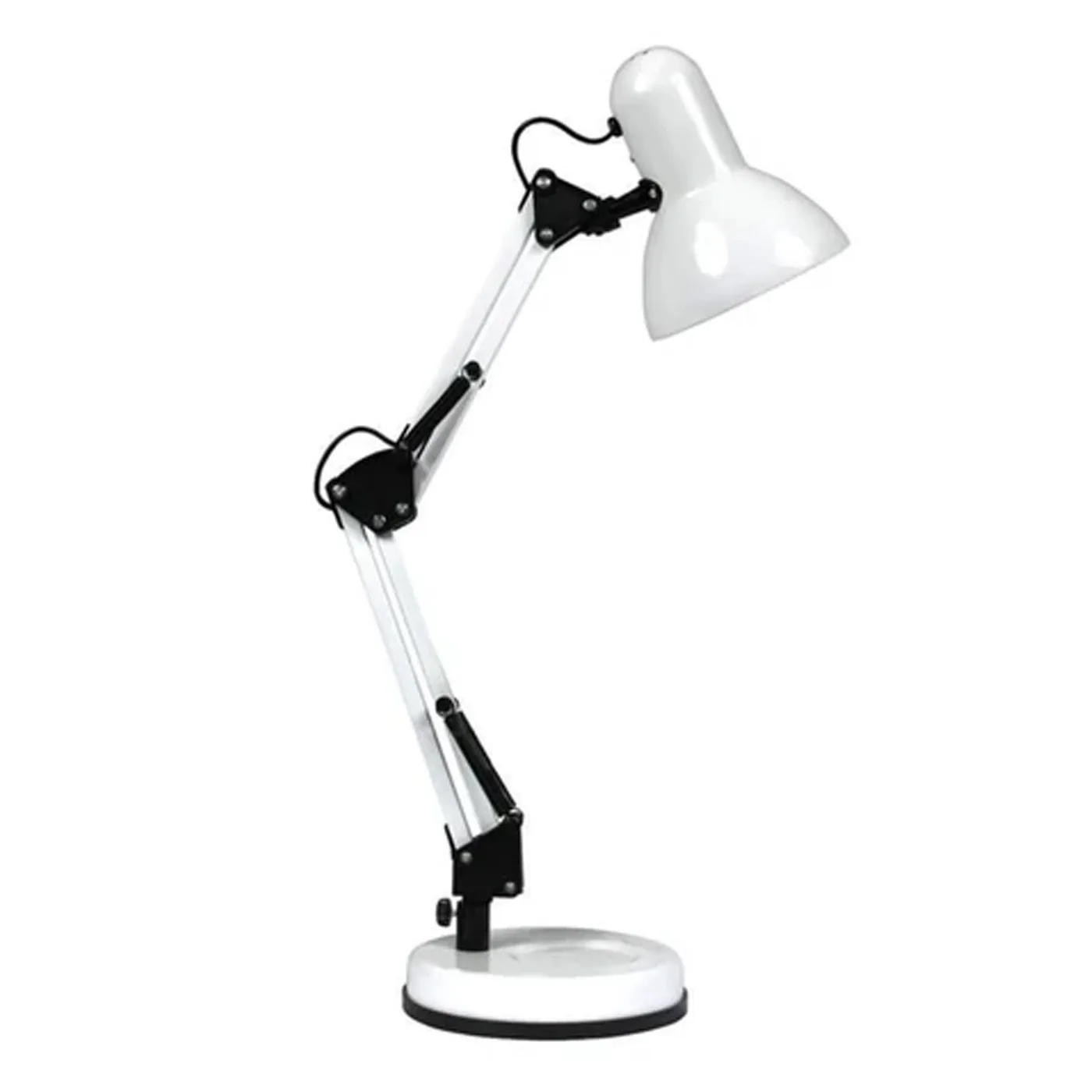 Luminária Articulada Pixar Branca com Base e Garra