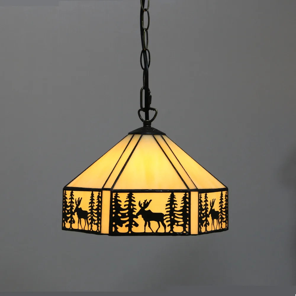 Pendente / Plafon Tiffany 10" Fauna — Vitral Artesanal