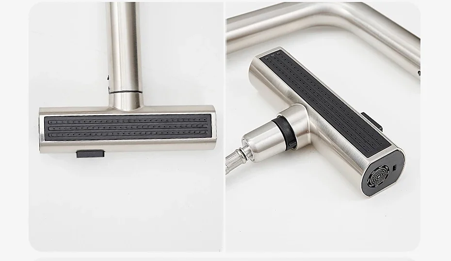 Torneira cozinha cascata flexível aço inox - Água quente e fria