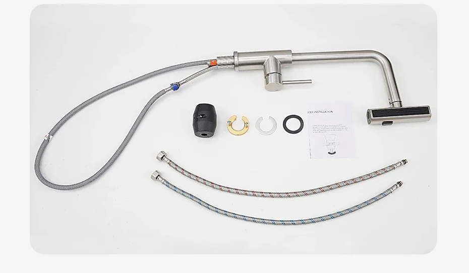 Torneira cozinha cascata flexível aço inox - Água quente e fria