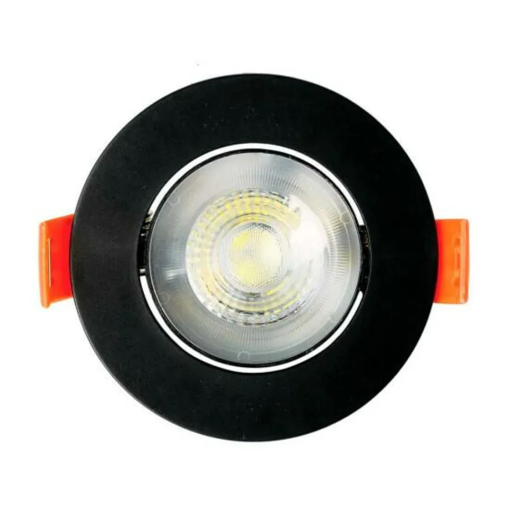 Spot LED Embutir Redondo 5W Bivolt Preto Frio 6500K
