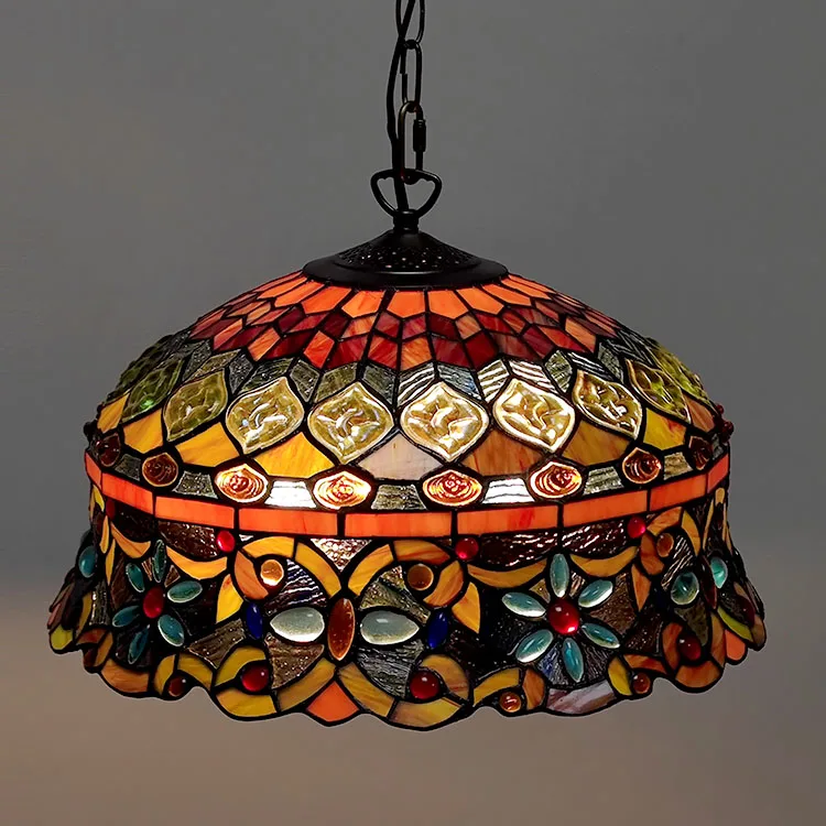 Pendente / Plafon Tiffany 16" Vitral Clássico — Vitral Artesanal