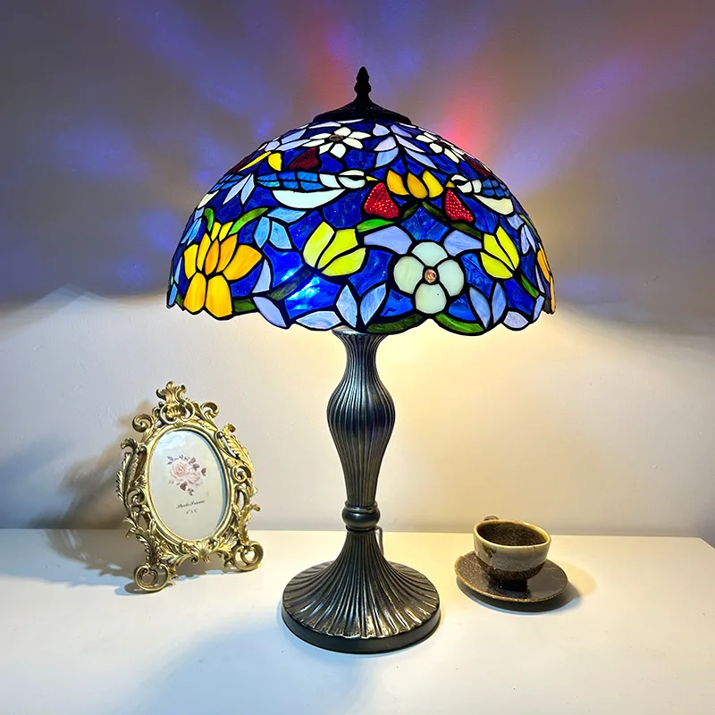 Abajur de Mesa Tiffany 16" Pastoral — Vitral Artesanal