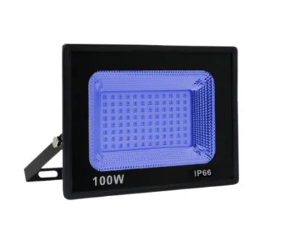 Refletor LED Externo Azul 100W IP66: Luz Potente para Destaque