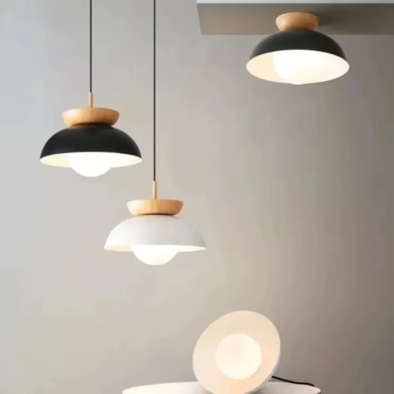 Pendente Metal e Madeira Cúpula Design Nórdico para Ambientes Aconchegantes