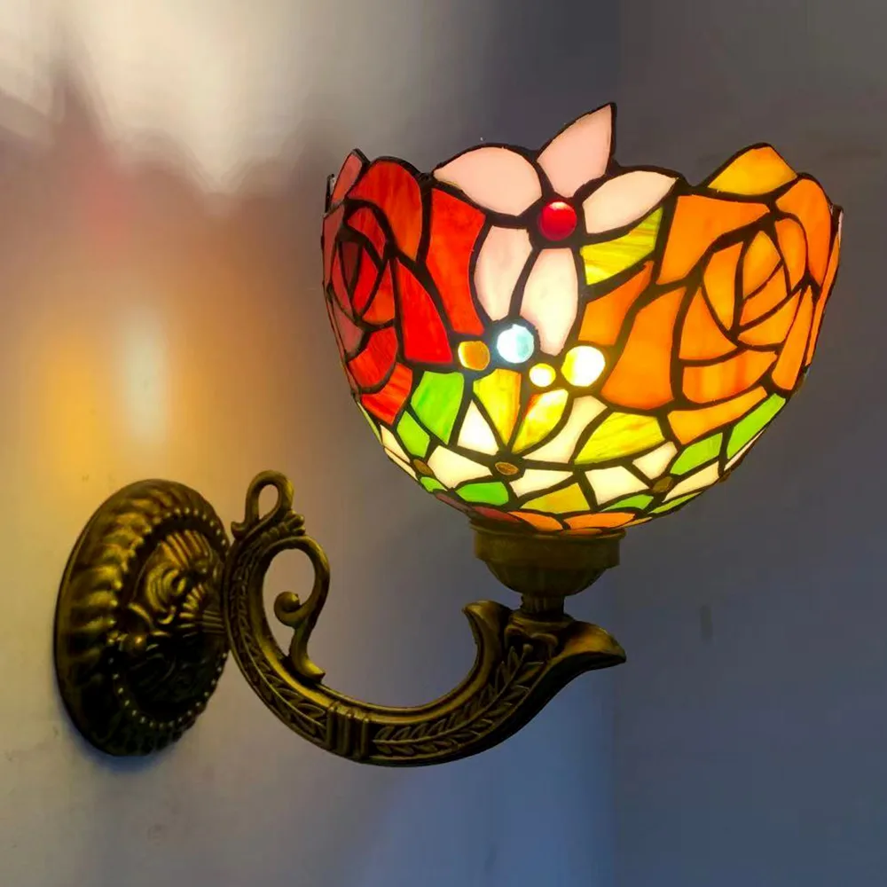 Arandela Tiffany 8" Vitral Clássico — Vitral Artesanal
