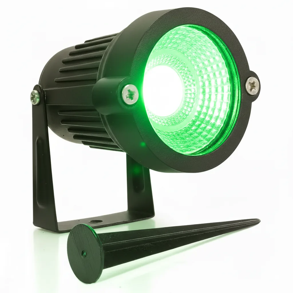 Kit 10 Espetos LED Jardim Verde 3W Cob Prova D'água