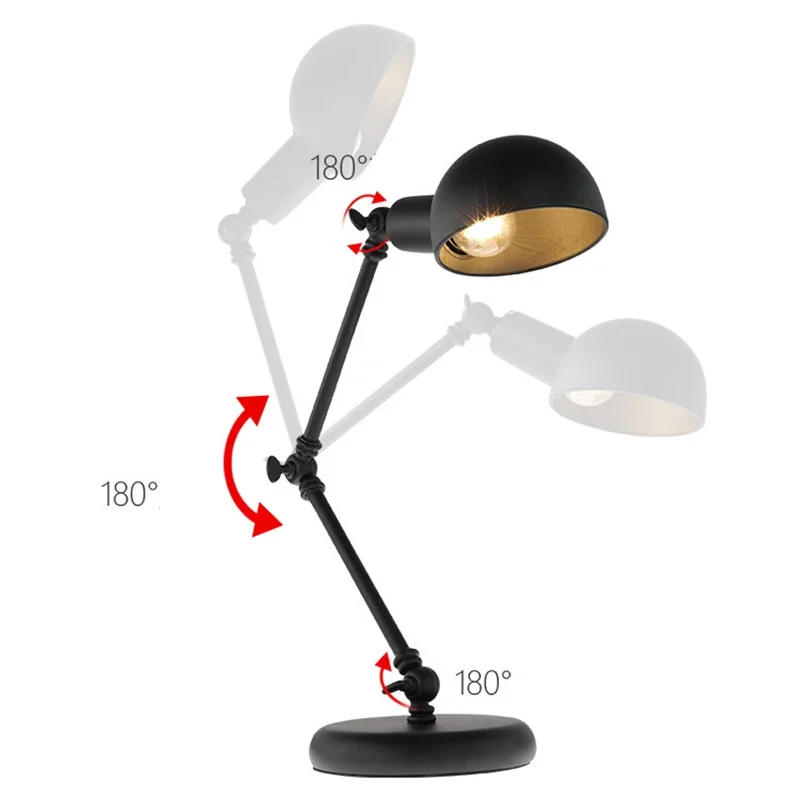 Luminária de Mesa Haste Flexível Alumínio Preto