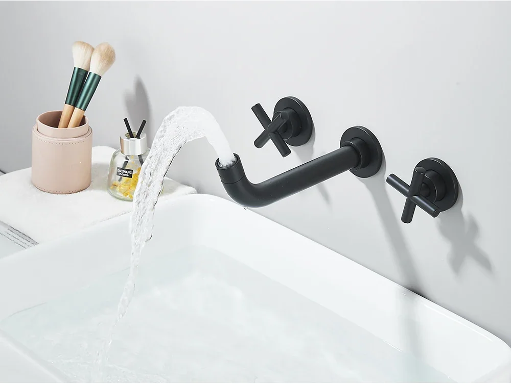 Torneira de Parede Cruzeta para Banheiro e Lavabo com Água Quente e Fria