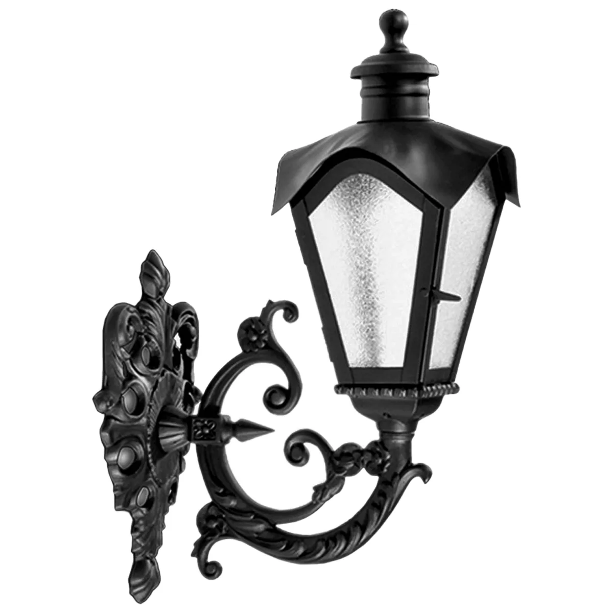 Arandela Colonial Grande Ferro Preta 67cm Hall Fachada E27