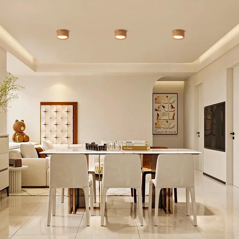 Spot de Sobrepor Redondo em Madeira | Design Natural e Moderno