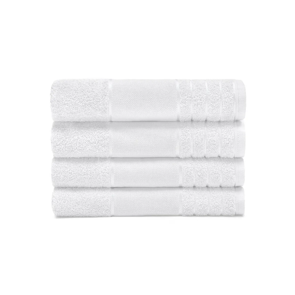 Kit 4 Toalhas de Banho 100% Algodão 360g/m² para Bordar 70x140cm
