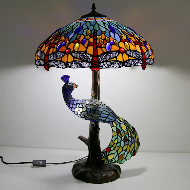 Abajur de Mesa Tiffany Libélula — Vitral Artesanal