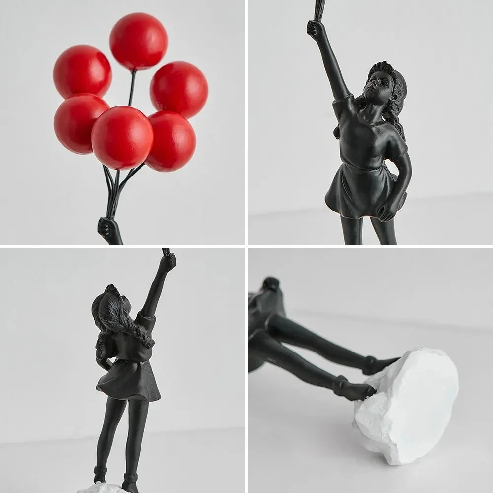 Escultura Menina e o Balão: Alegria e Inocência em Resina