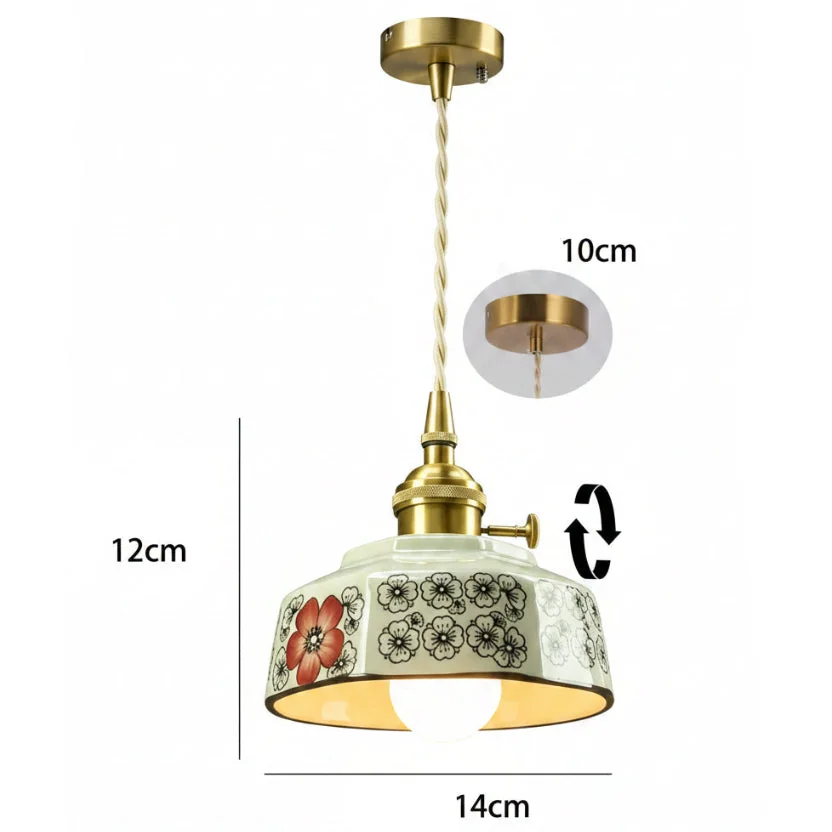 Pendente de Cerâmica Floral – Charme e Elegância para sua Casa