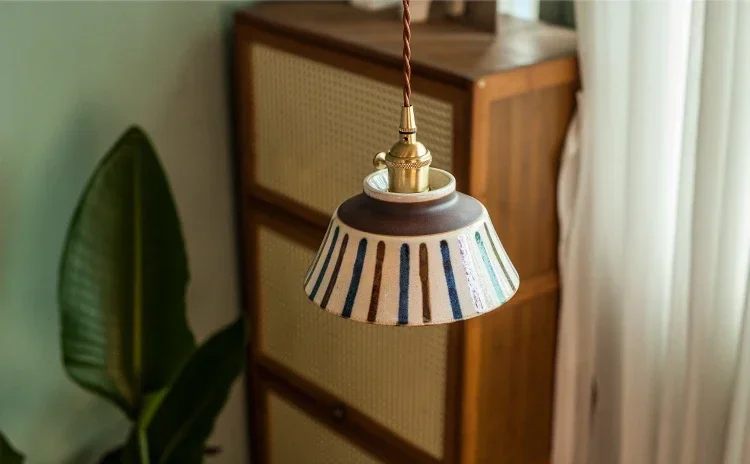 Pendente de cerâmica Provence artesanal com base E27