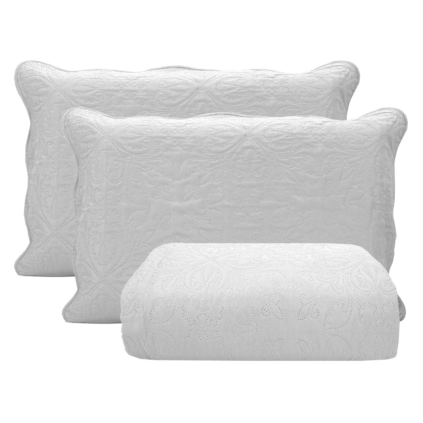 Cobre-Leito Casal Dupla Face Ultrassonic 150 Fios 3 Peças
