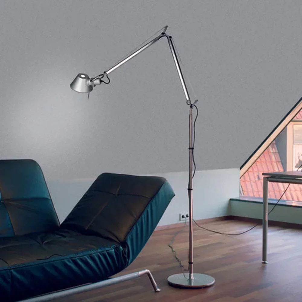 Luminária Chão Industrial Balancim Alumínio Design Italiano