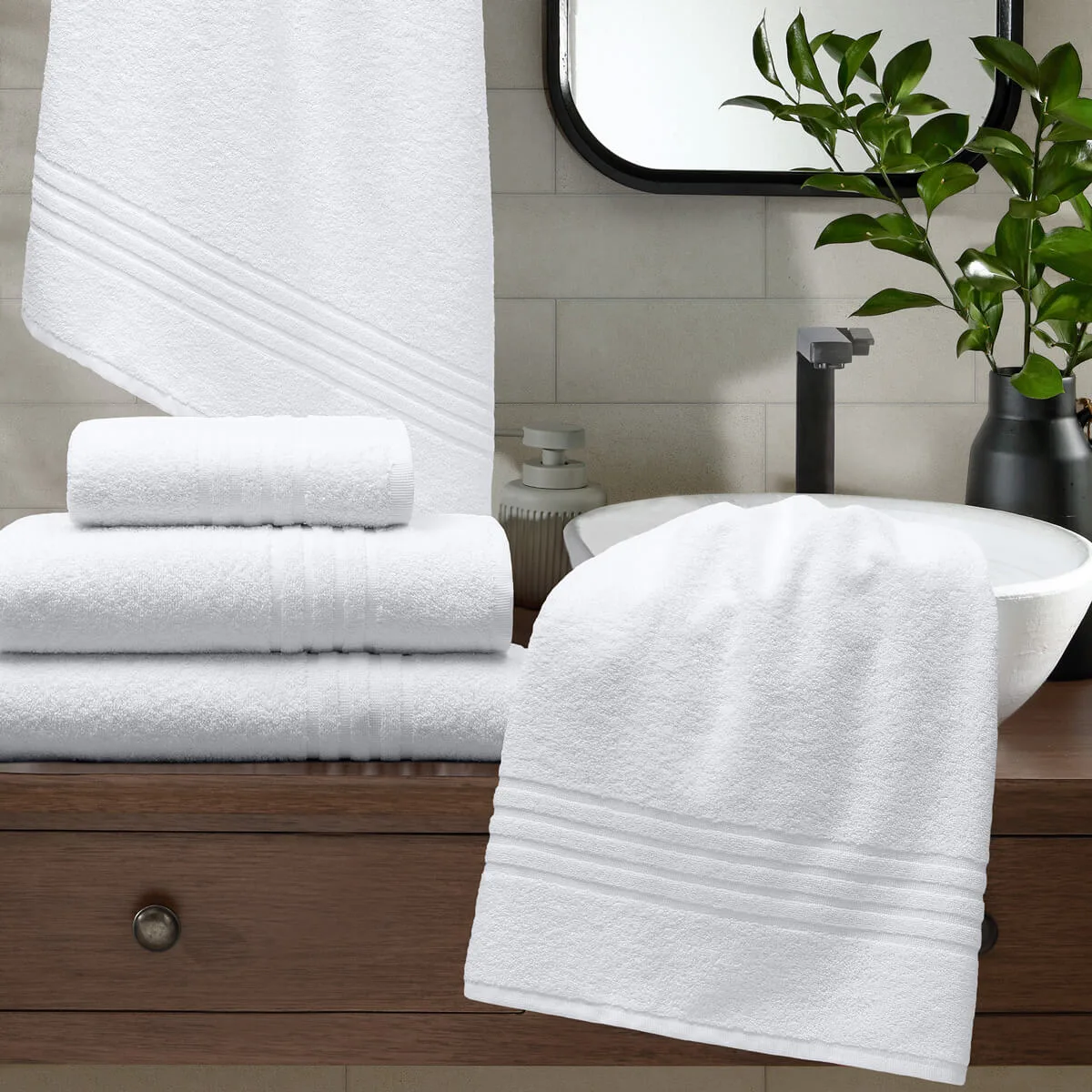 Toalha de Rosto 88% Algodão 480g/m² 50cm x 80cm Fio Retorcido