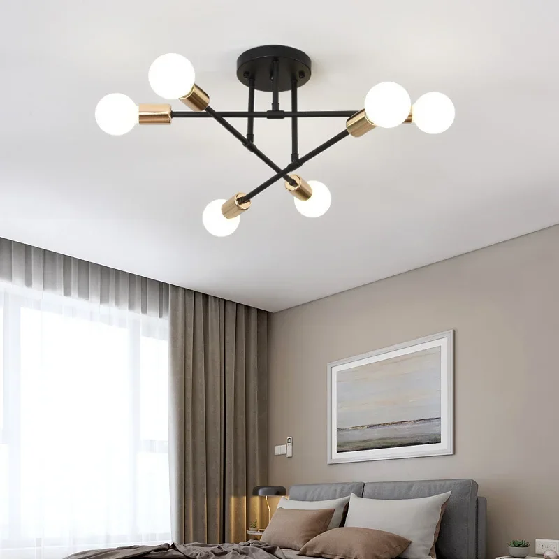 Lustre pendente industrial Verena com 6 bocais Bivolt