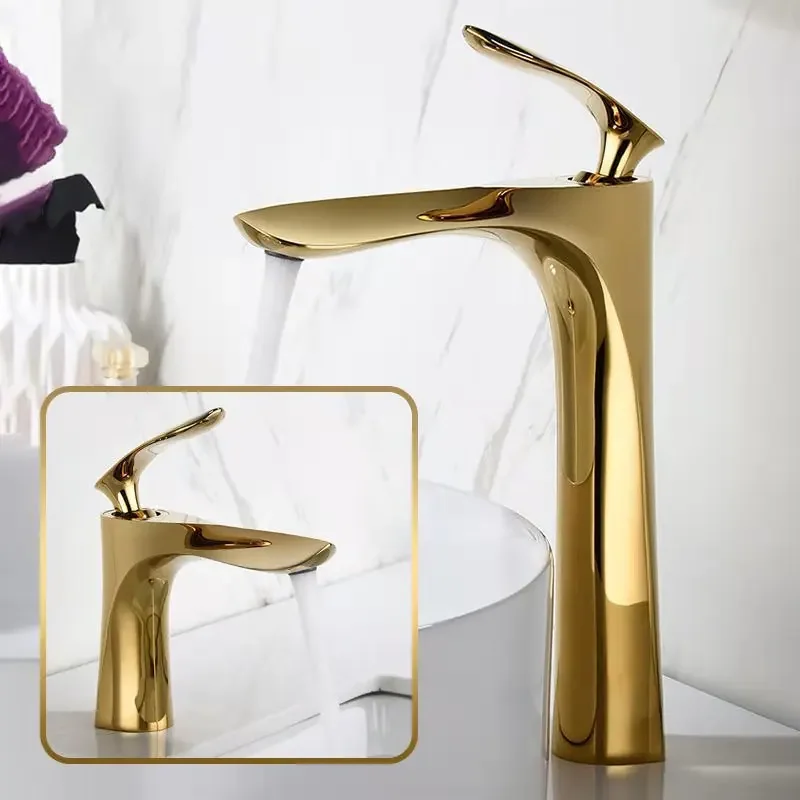 Torneira Monocomando de Metal para Banheiro e Lavabo - Design Luxo