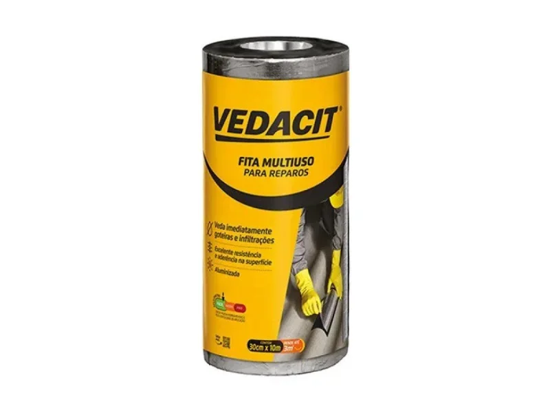 Fita Adesiva Asfáltica Impermeável 30cm x 10m para Reparos