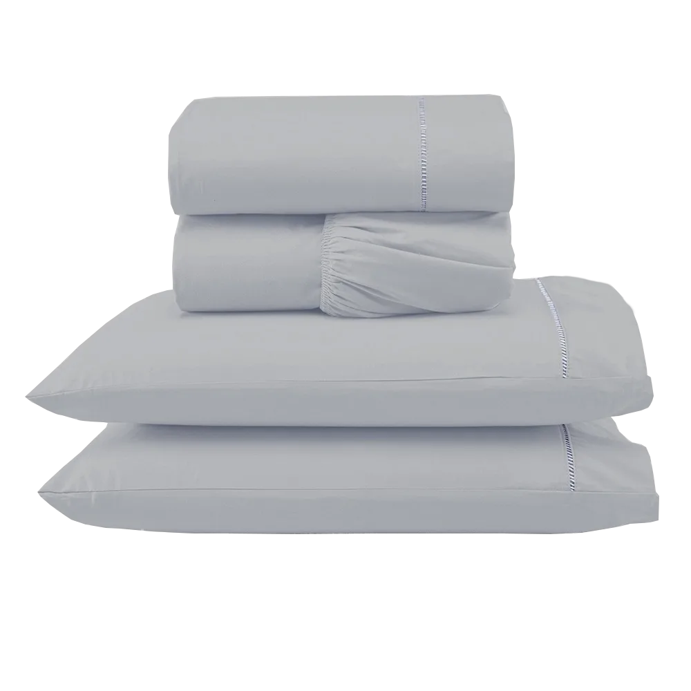 Jogo de Cama King 4 Peças Percal 300 Fios Ponto Palito