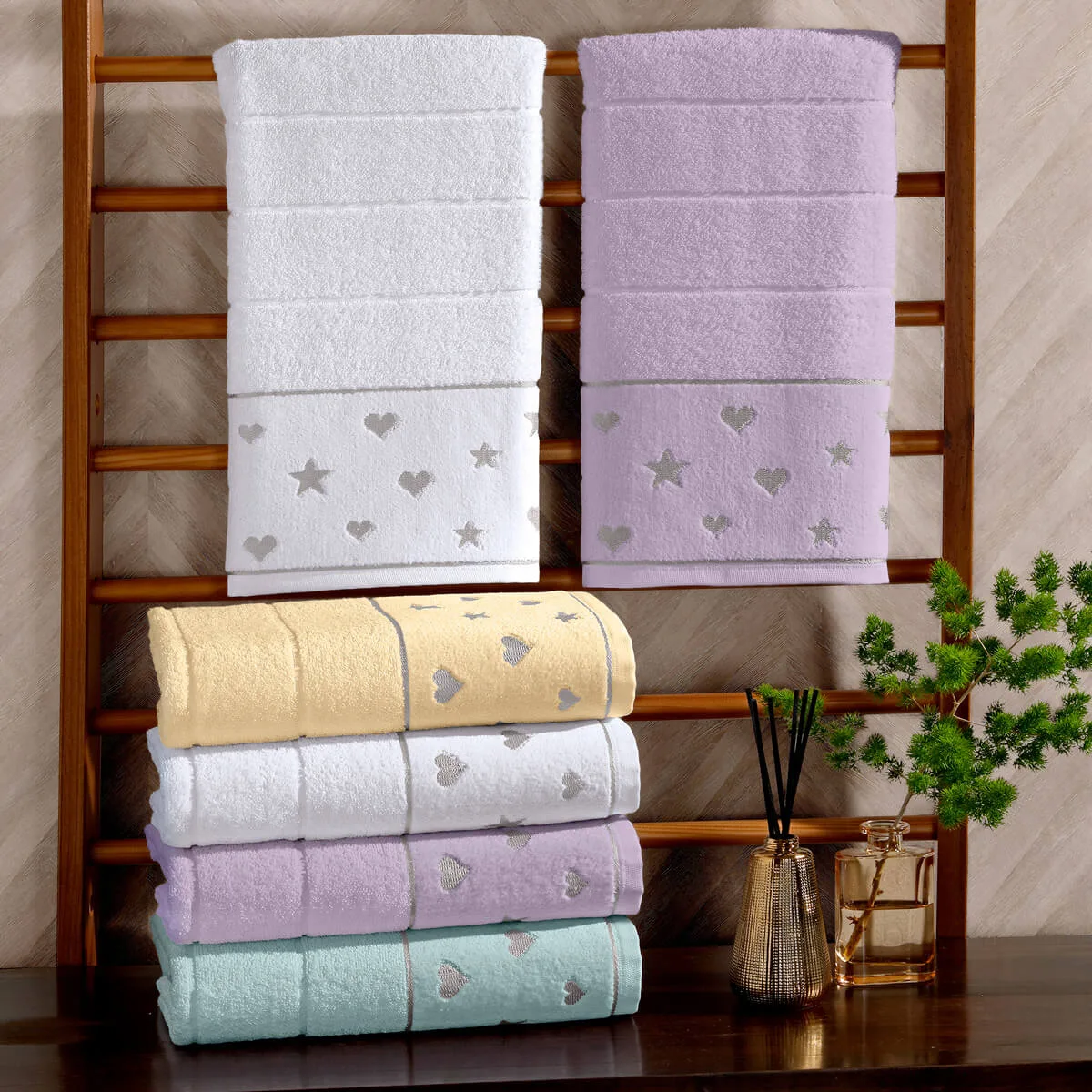 Toalha de Rosto Jacquard Algodão com Poliéster 460g/m² em Relevo 50x70cm
