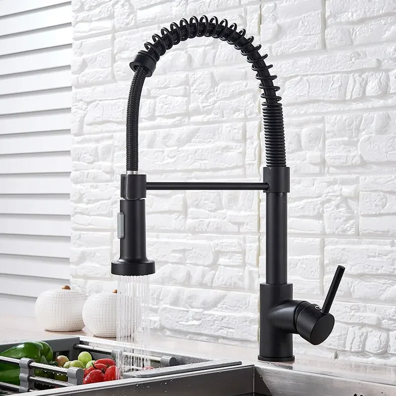 Torneira gourmet com misturador, bico flexível e ducha pull down