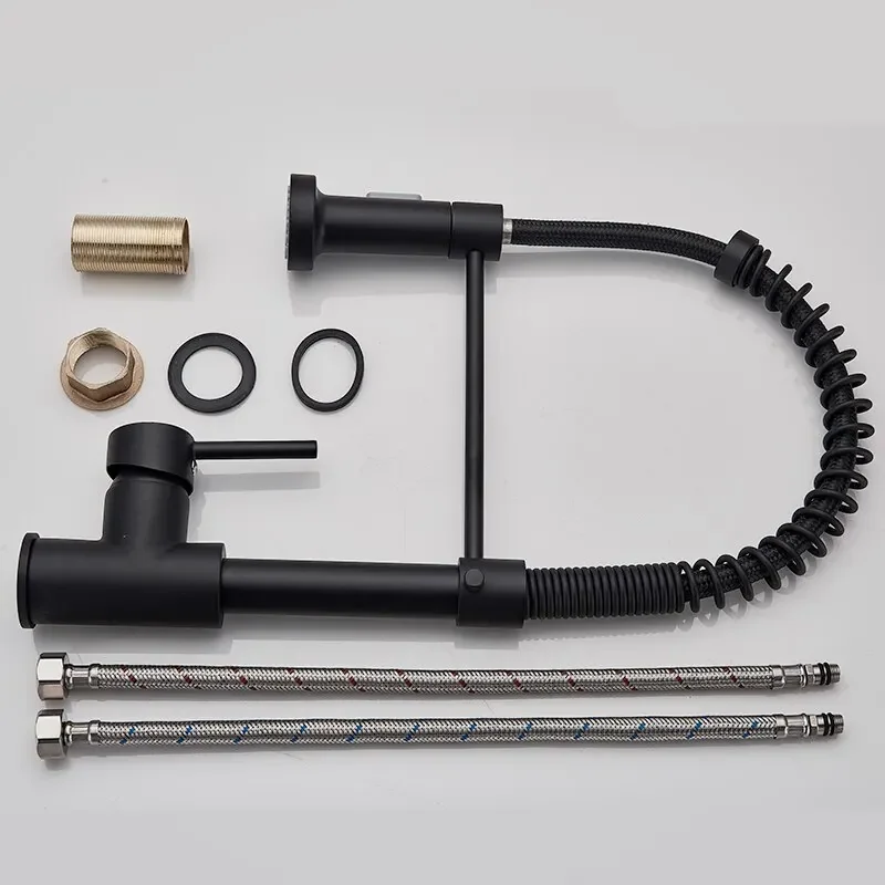 Torneira gourmet com misturador, bico flexível e ducha pull down