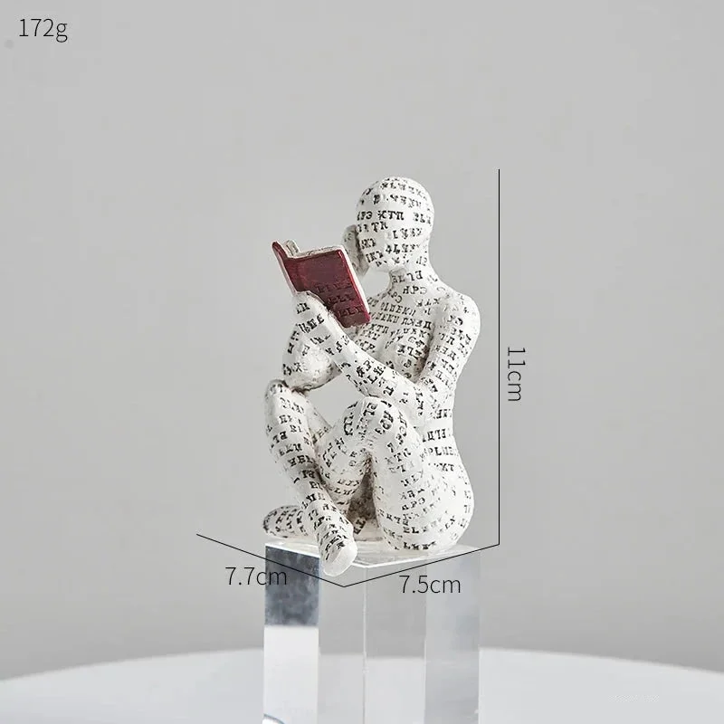 Escultura Decorativa Mulher Lendo Livro em Resina