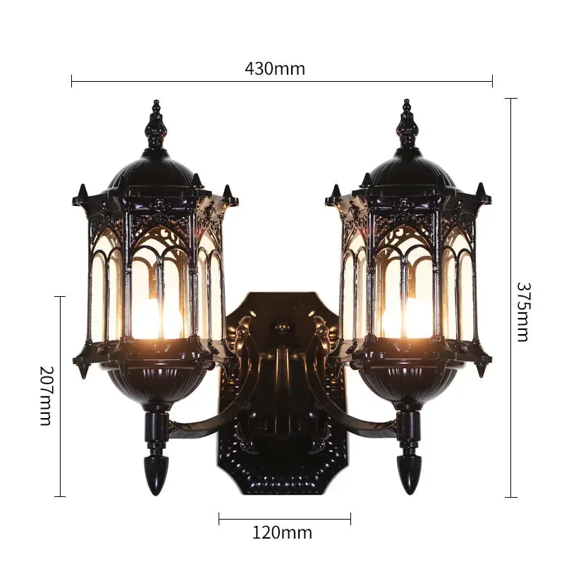 Arandela Colonial Dupla para Área Externa - Design Clássico Bivolt