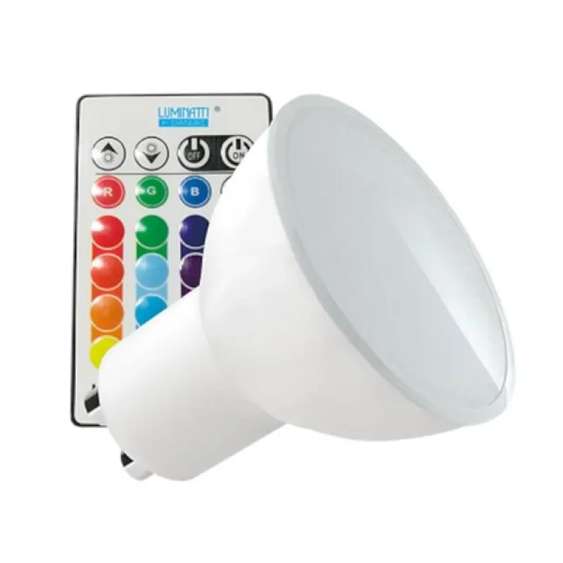 Lâmpada LED Dicroica RGB 3,5W com Controle - Bivolt Cores