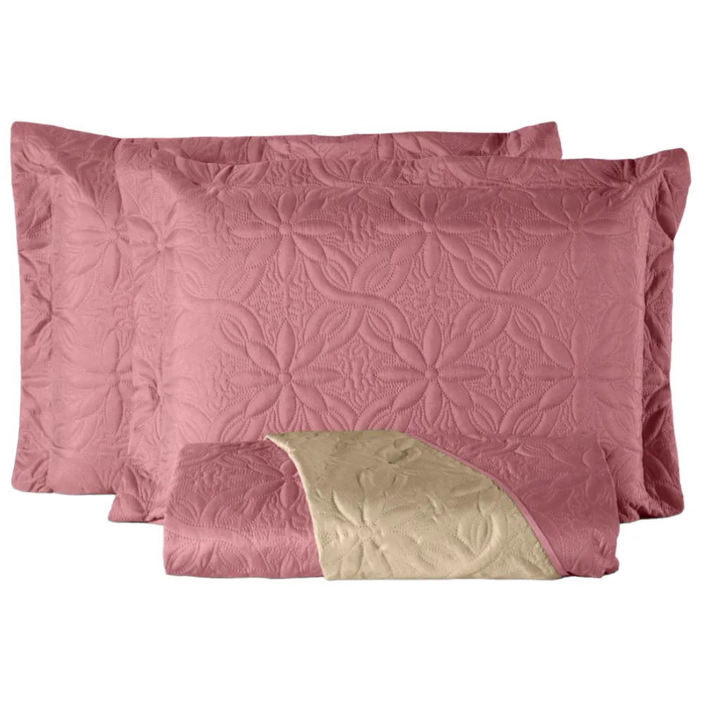 Cobre-Leito Casal Dupla Face 3 Peças - Floral Encanto