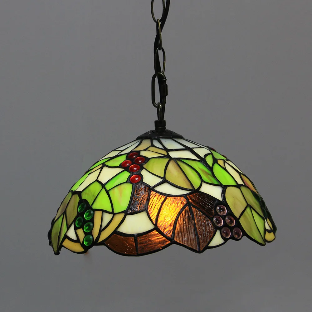 Pendente / Plafon Tiffany 10" Folhagens — Vitral Artesanal