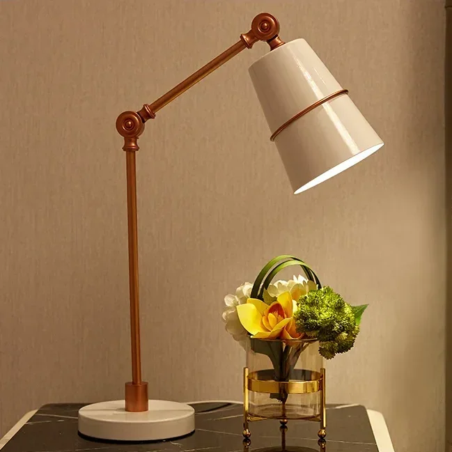 Luminária de Mesa Home Office Elegante Branca/Preta