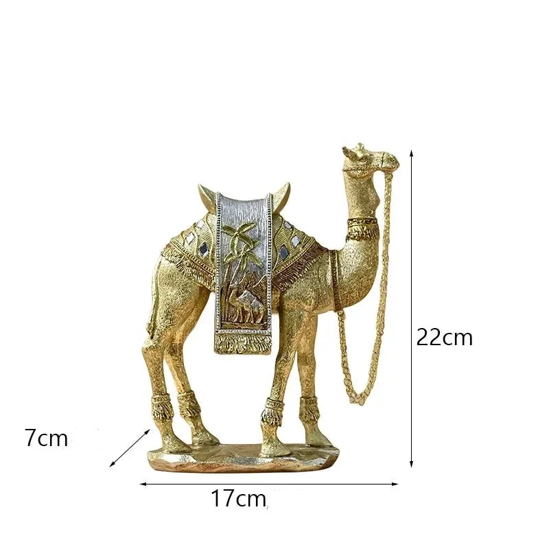 Escultura Decorativa Camelo Dourado: Luxo e Elegância para Seu Lar