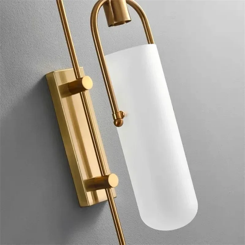 Arandela de Parede Decorativa Tubo de Vidro e Metal Vittoria