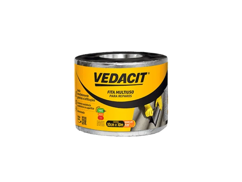 Fita Impermeabilizante Asfáltica Alumínio Autoadesiva 10cm x 10m