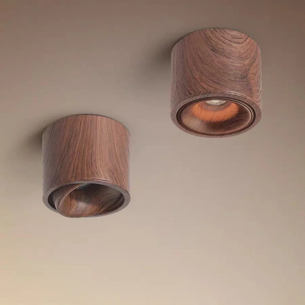 Spot de Teto Amadeirado com Direcionamento Ajustável - LED Bivolt