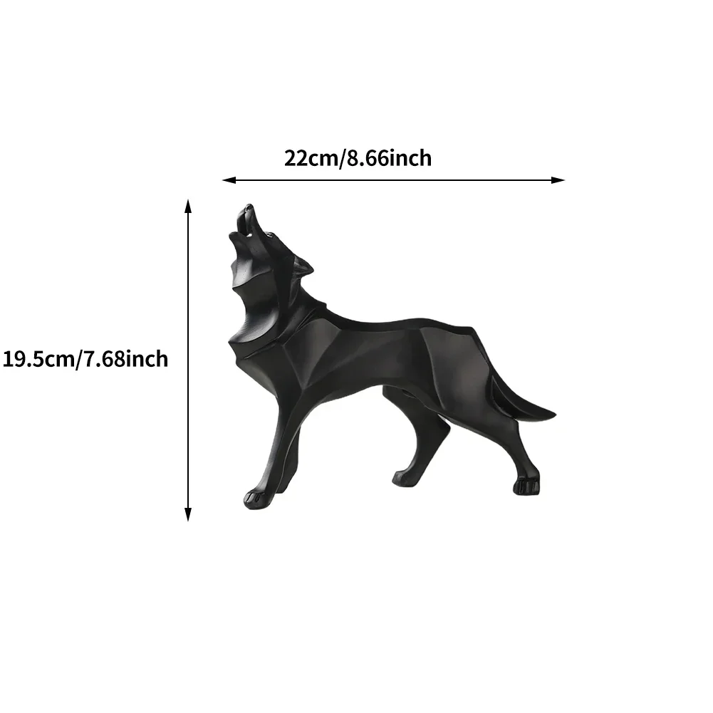 Escultura Lobo da Proteção - Resina Moderna para Decoração